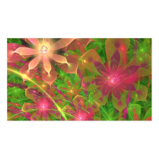 Sproingy Spring Flowers Fractal Art Business Card (back side)
