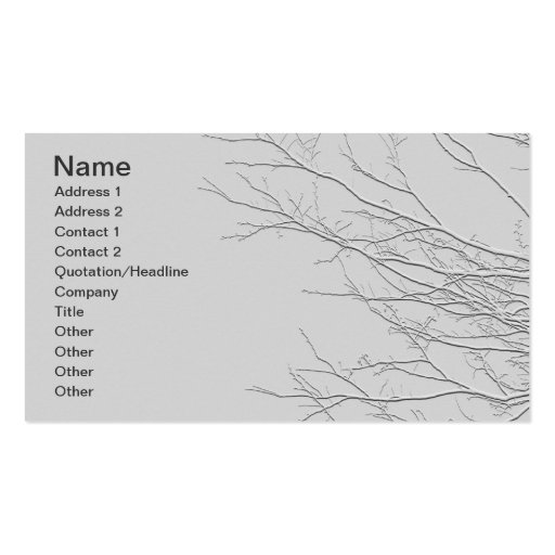 Sprouting Branches/Embossed-Like Image Business Cards (front side)