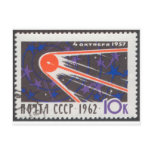 Sputnik 1 5th Anniversary 1962 Postcard