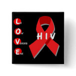 square 2-inch black LOVE button