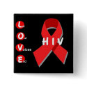 square 2-inch black LOVE button