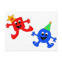 Square and Circle Cool Dudes postcards by bluewren08 Square and Circle Cool Dudes postcards