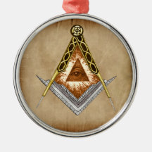 Square and Compass All Seeing Eye Christmas Tree Ornament