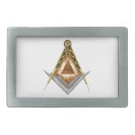 Square and Compass with All Seeing Eye Belt Buckle