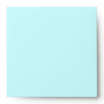 Square Aqua Blue Polka Dot Flower Envelopes
