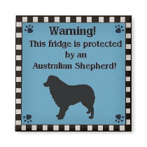 Square Aussie Magnet Blue by Tinibaybeez Square Aussie Magnet Blue