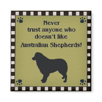 Square Aussie Magnet Green by Tinibaybeez Square Aussie Magnet Green