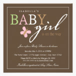 Square BABY GIRL Baby Shower Invitation invitations