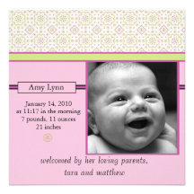 square baby, strawberry kiwi girl bandana 5x5, ... personalized invitation