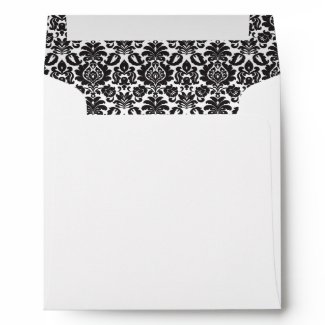 Square Black Damask envelope