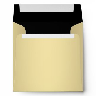 Square Black Gold Linen Envelopes
