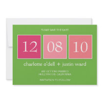 square boxes; save the date announcements