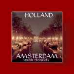 Square Button -Amsterdam at night  buttons