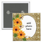 square button flower frame