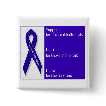 Square Button with Indigo Ribbon Logo by gangstalking Square Button with Indigo Ribbon Logo