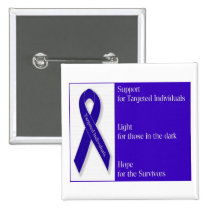 Square Button with Indigo Ribbon Logo buttons