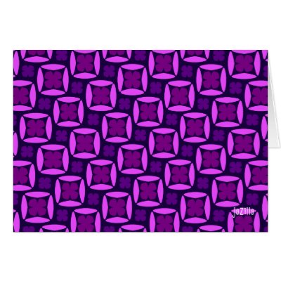 Square Clover Purples Greeting Card by JaZilla