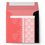 Square Coral Pink One-Side Damask Envelopes
