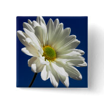 Square Daisy Button by WanderLinArts Square Daisy Button