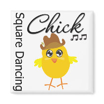 Square Dancing Chick magnets by chicktshirts Square Dancing Chick magnets