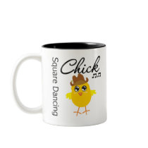 Square Dancing Chick mugs by chicktshirts Square Dancing Chick mugs
