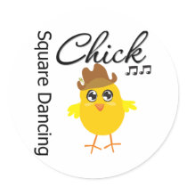 Square Dancing Chick stickers by chicktshirts Square Dancing Chick stickers