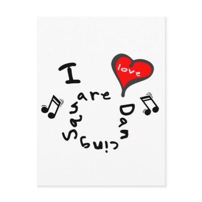 Square Dancing Gifts - I Heart Square Dancing Post Card by iheartstyle