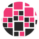 Square Design Art Black / Hot Pink stickers