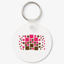 Square Design Art Brown / Hot Pink keychains by irgcom Square Design Art Brown / Hot Pink keychains