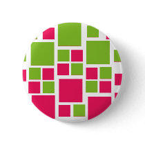 Square Design Art Lime Green / Hot Pink buttons by irgcom Square Design Art Lime Green / Hot Pink buttons