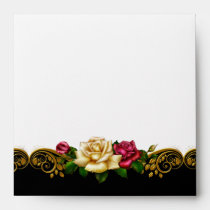 Square Envelope White Black Gold Pink Rose envelopes