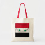 Square flag or Syria, ceremonial draped Canvas Bag