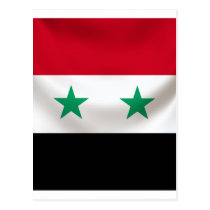 Square flag or Syria, ceremonial draped Post Card