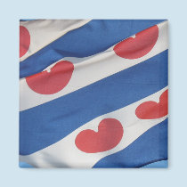 Square Frisian Flag (Fryslan) Fridge Magnet magnets
