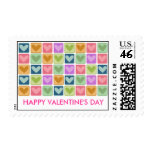 Square Hearts Happy Valentine's Day Postage postage
