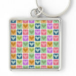 Square Hearts Valentine Keychain