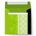 Square Lime Green One-Side Damask Envelopes