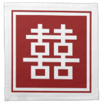 Square Logo Double Happiness Chinese Wedding napkins