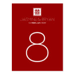 Square Logo Double Happiness Chinese Wedding postcards