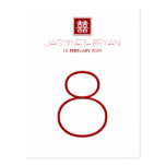Square Logo Double Happiness Chinese Wedding postcards