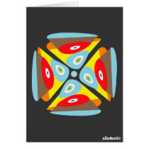Square Loop Distorted Circles Card cards