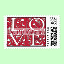 Square LOVE Postage Stamp - This stamp sends a loving sentiment on all of your correspondence during the month of love.