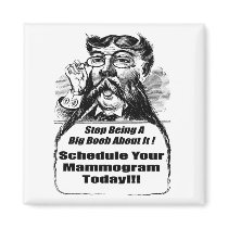Square Magnet - Breast Cancer Boob by breastcancertshirts Square Magnet - Breast Cancer Boob