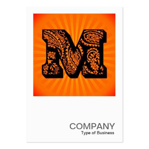 Square Monogram - Paisley Sunburst - M Business Cards (front side)