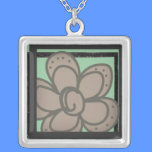 Square Necklace Flower necklaces