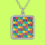 Square Necklace with Fun Bottlecap Design necklaces