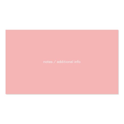 "Square One" Pink & Yellow Mommy Business Card (back side)