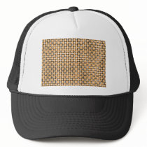 Square orange pattern mesh hat