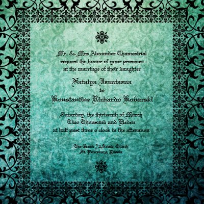 Square Ornate Damask Gothic Wedding Invitation1 invitation