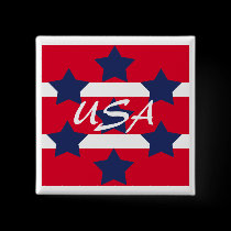 Square Patriotic Pin buttons by MarciaCox Square Patriotic Pin buttons